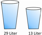 How much liquid is there in the two glasses